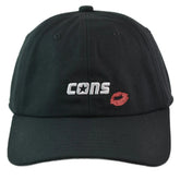 Converse Cons Loose "Lips" Black Relaxed Fit Dad Hat